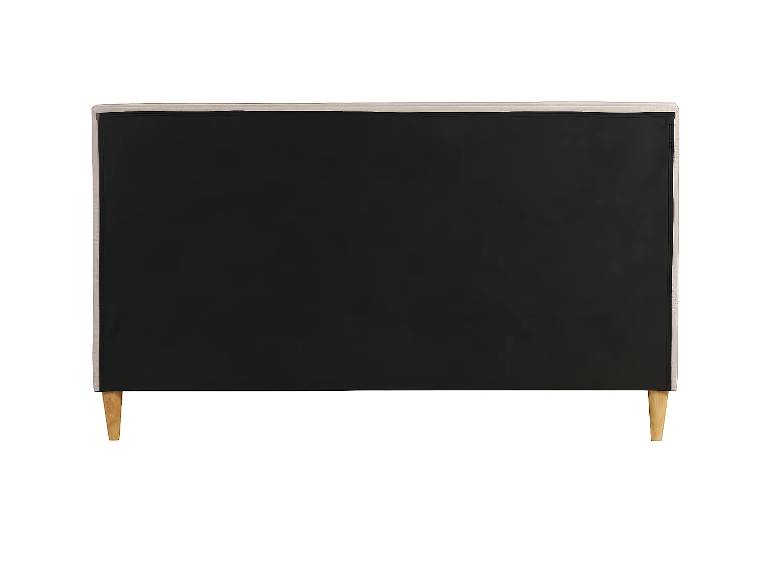 Letto matrimoniale 160x200 cm con testata letto in tessuto beige LEONCE