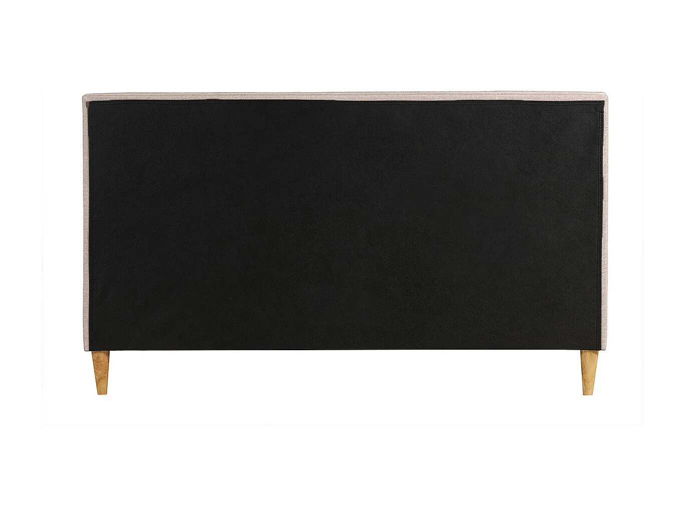 Cama 2 plazas 160 x 200 cm con cabecero de cama de tela beige LEONCE