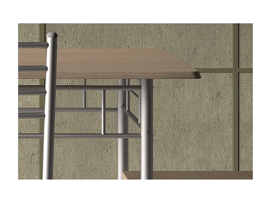 Table à manger avec ses 4 chaises collection AMALIA idéal petit espace - Papier décor chêne sonoma