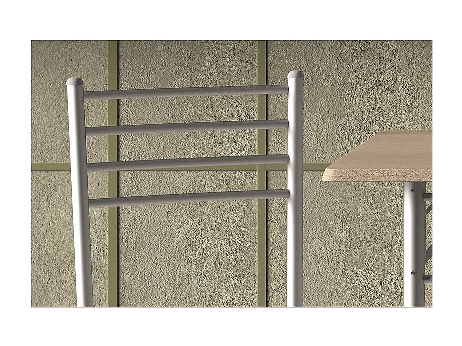 Table à manger avec ses 4 chaises collection AMALIA idéal petit espace - Papier décor chêne sonoma