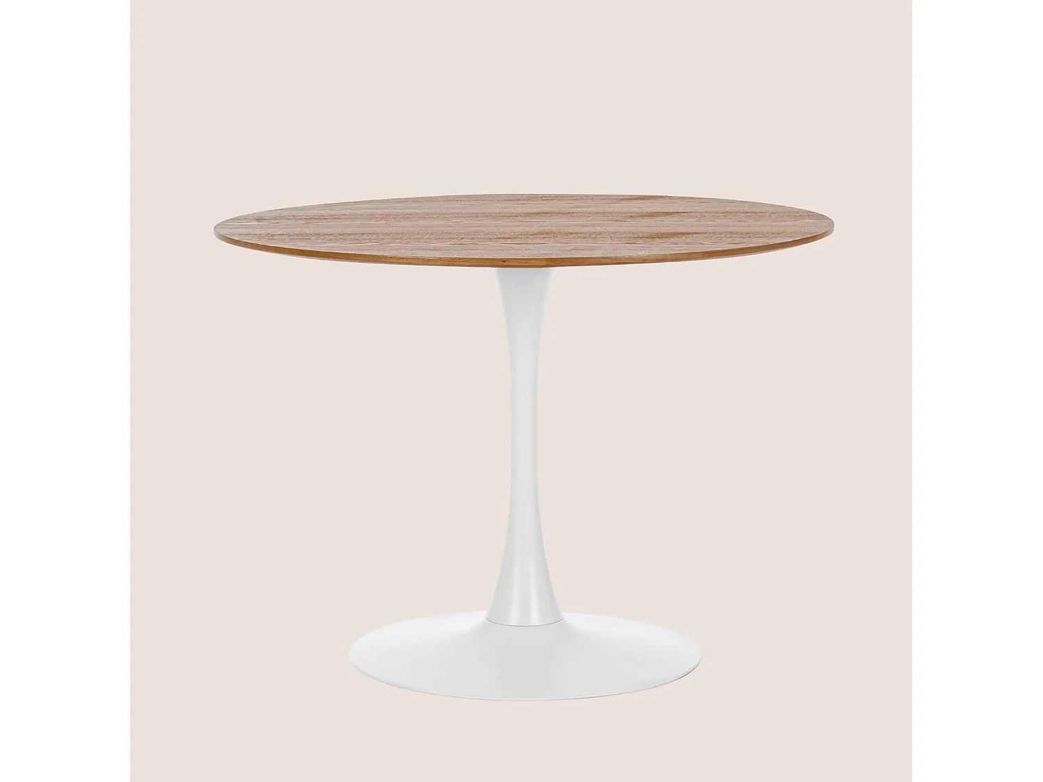 Table à manger ronde tulipe en métal blanc L100 - BLOSSOM