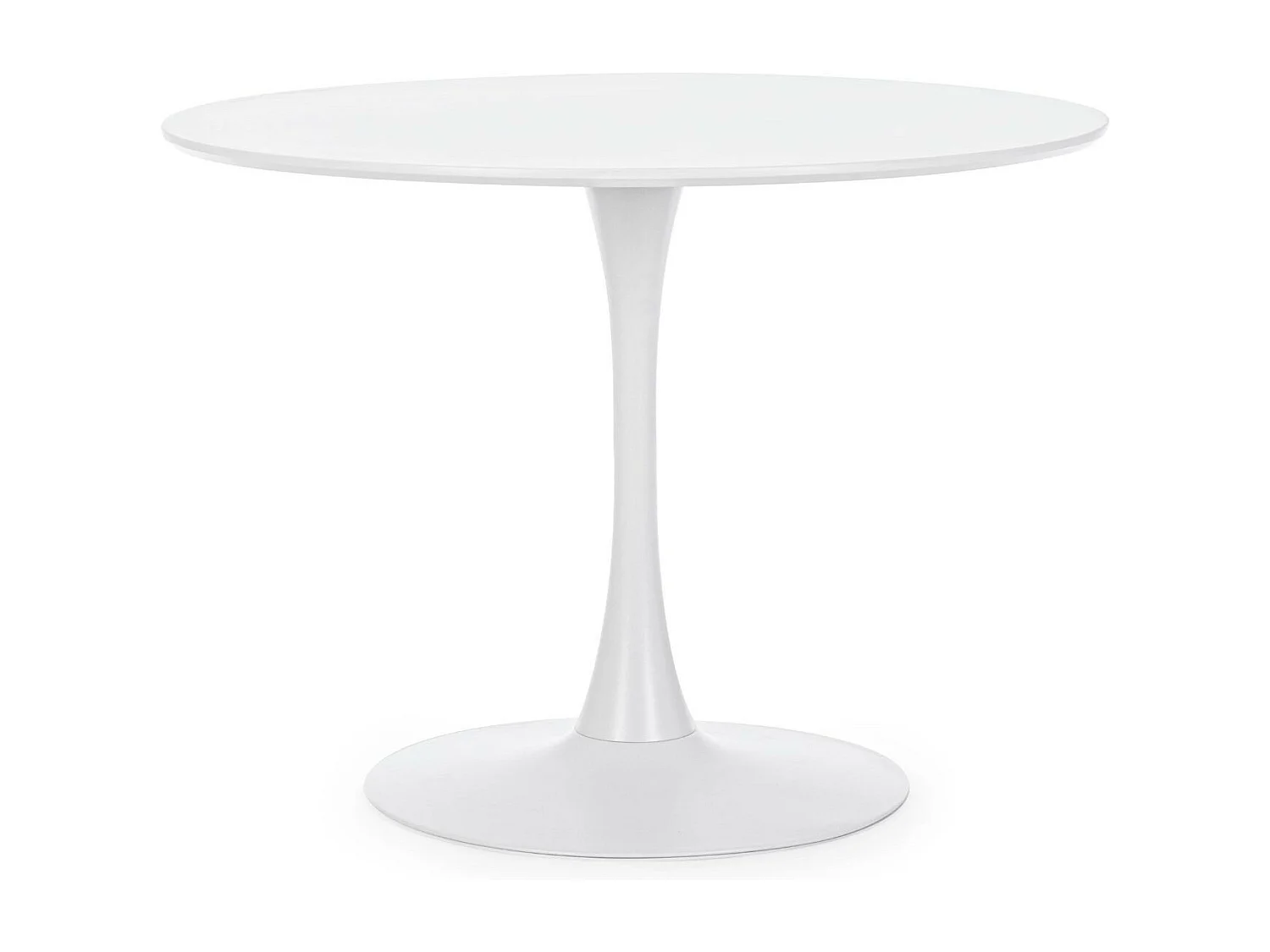 Table à manger ronde tulipe en métal blanc L100 - BLOSSOM