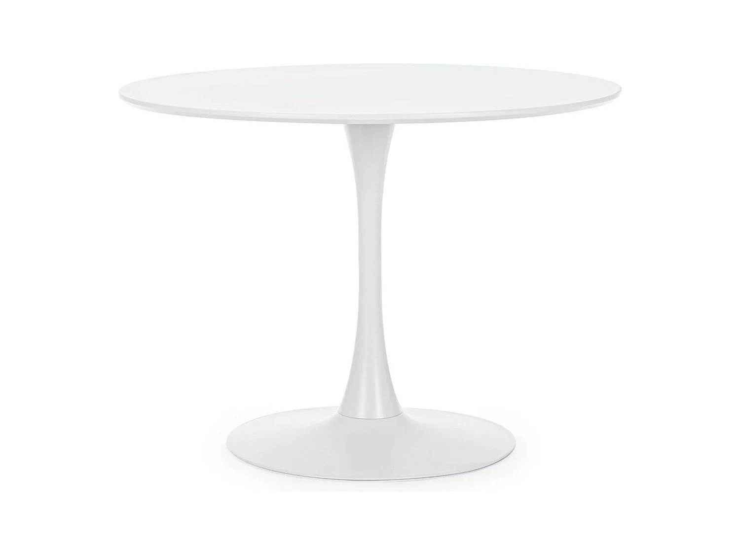 Table à manger ronde tulipe en métal blanc L100 - BLOSSOM