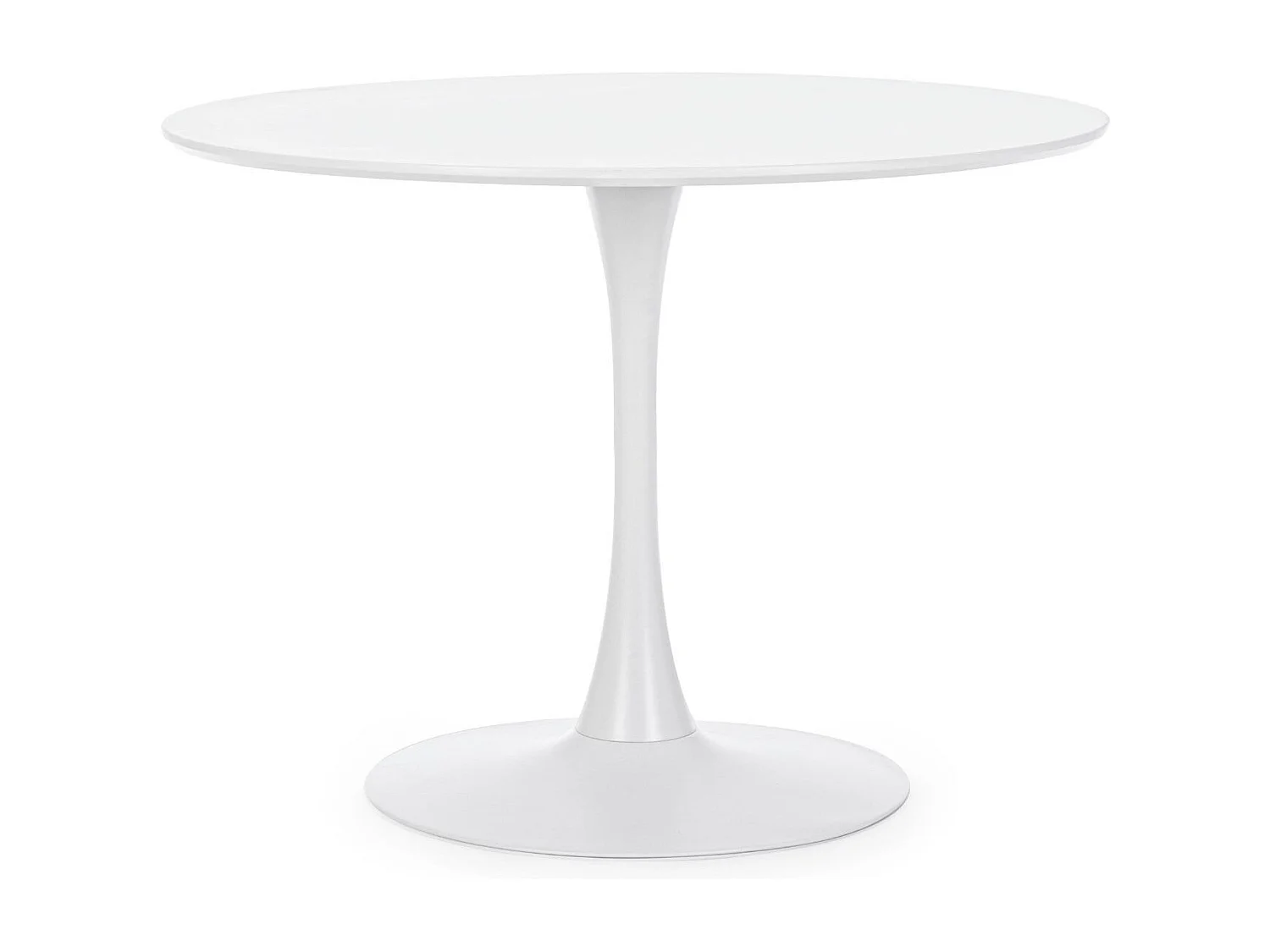 Table à manger ronde tulipe en métal blanc L100 - BLOSSOM