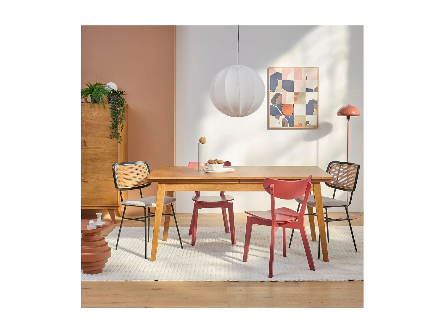 Table à manger extensible en bois massif bronze 6/12 places L160/240 - MALLET