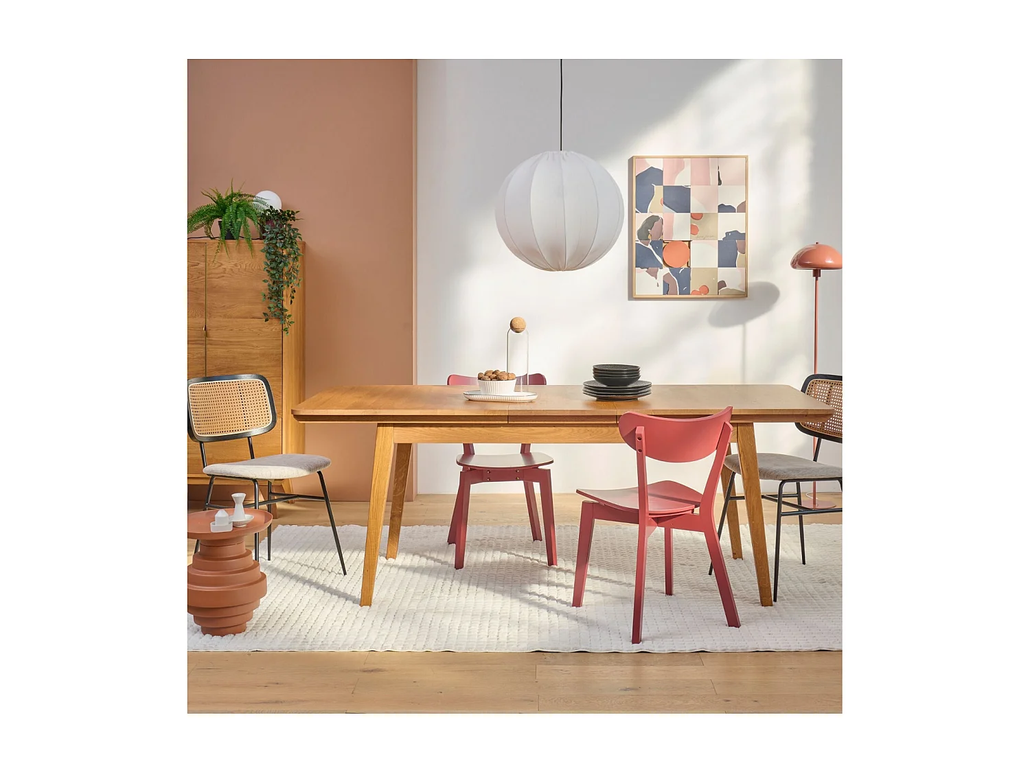 Table à manger extensible en bois massif bronze 6/12 places L160/240 - MALLET