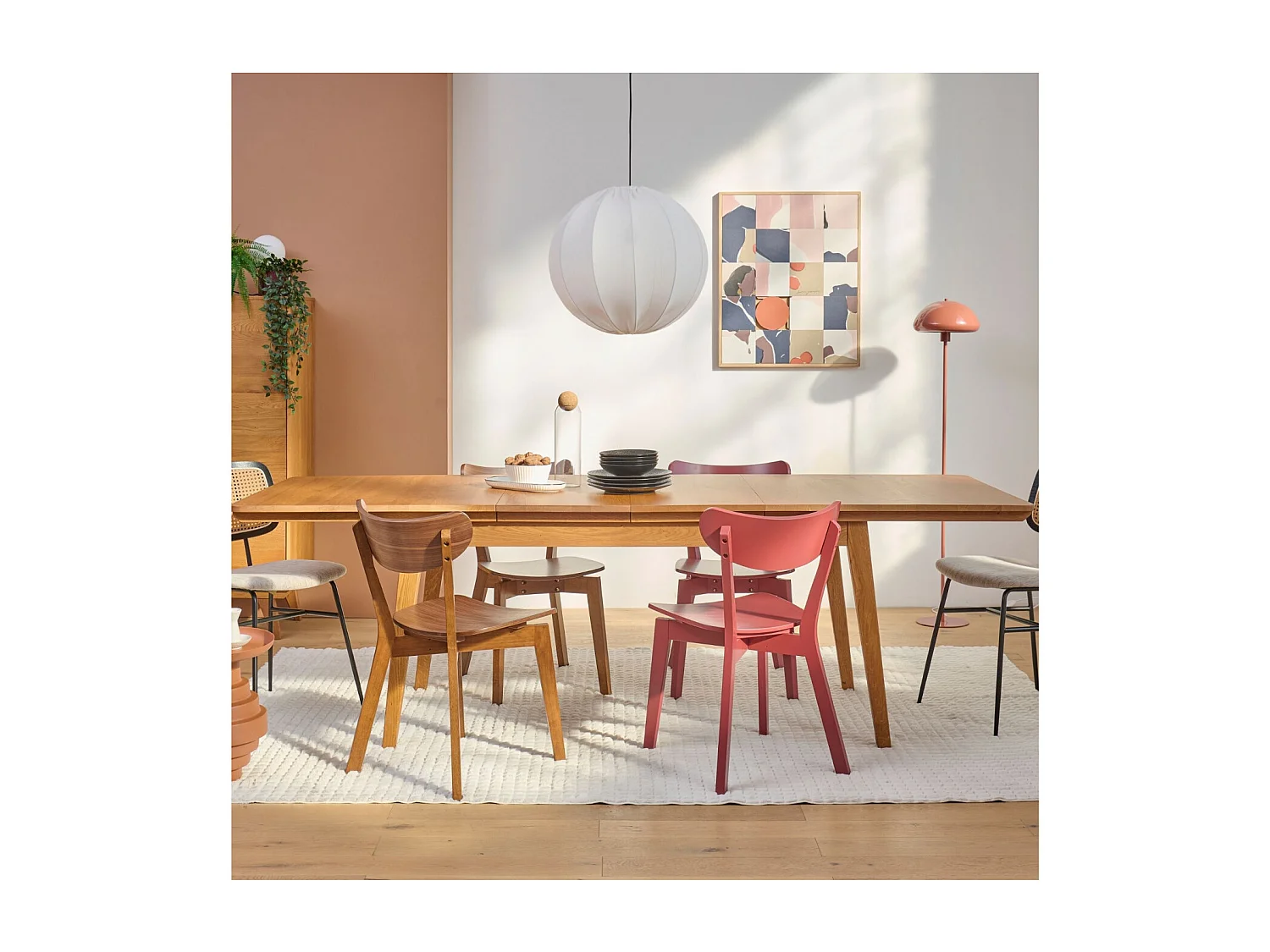 Table à manger extensible en bois massif bronze 6/12 places L160/240 - MALLET