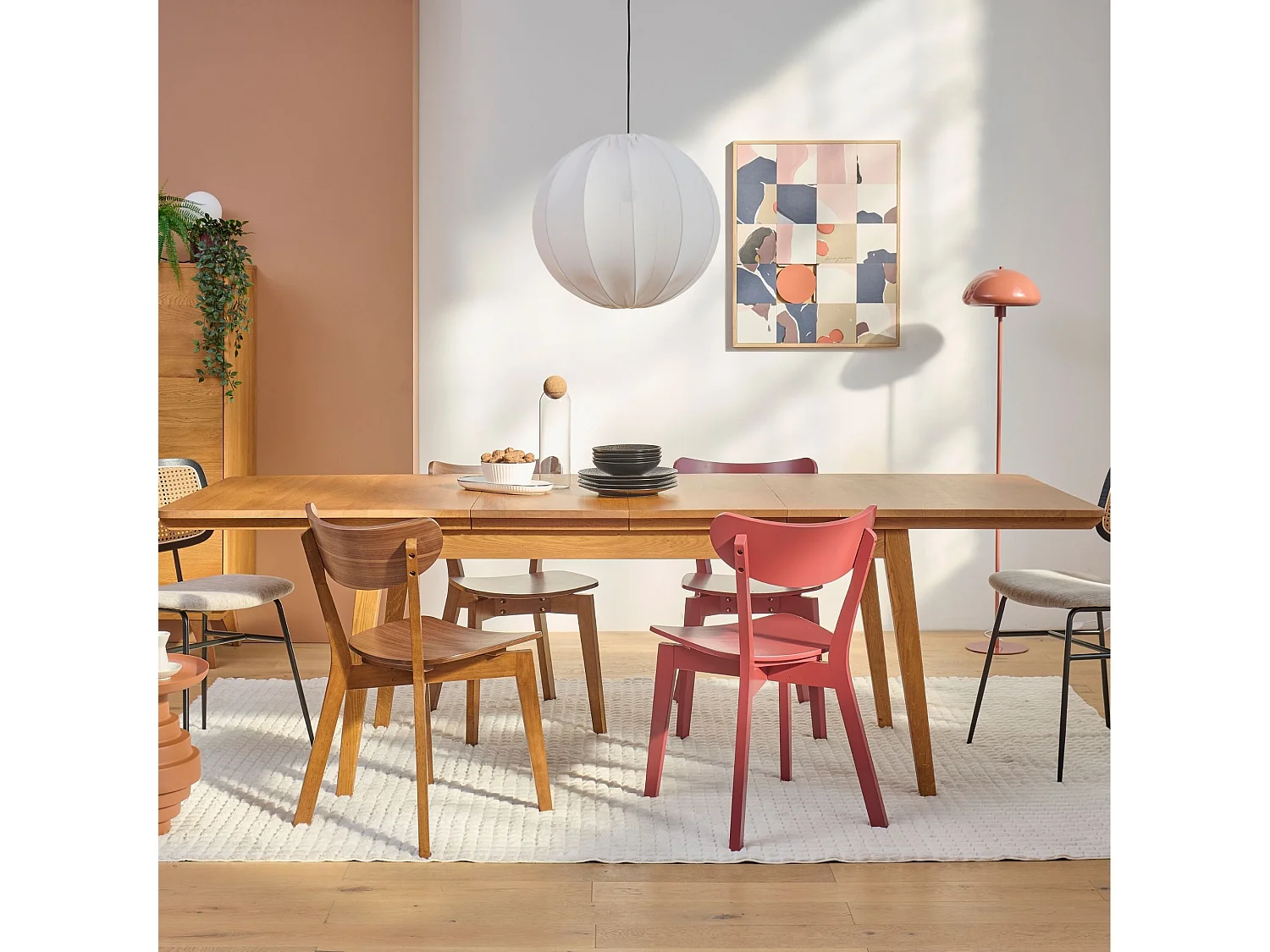 Table à manger extensible en bois massif bronze 6/12 places L160/240 - MALLET