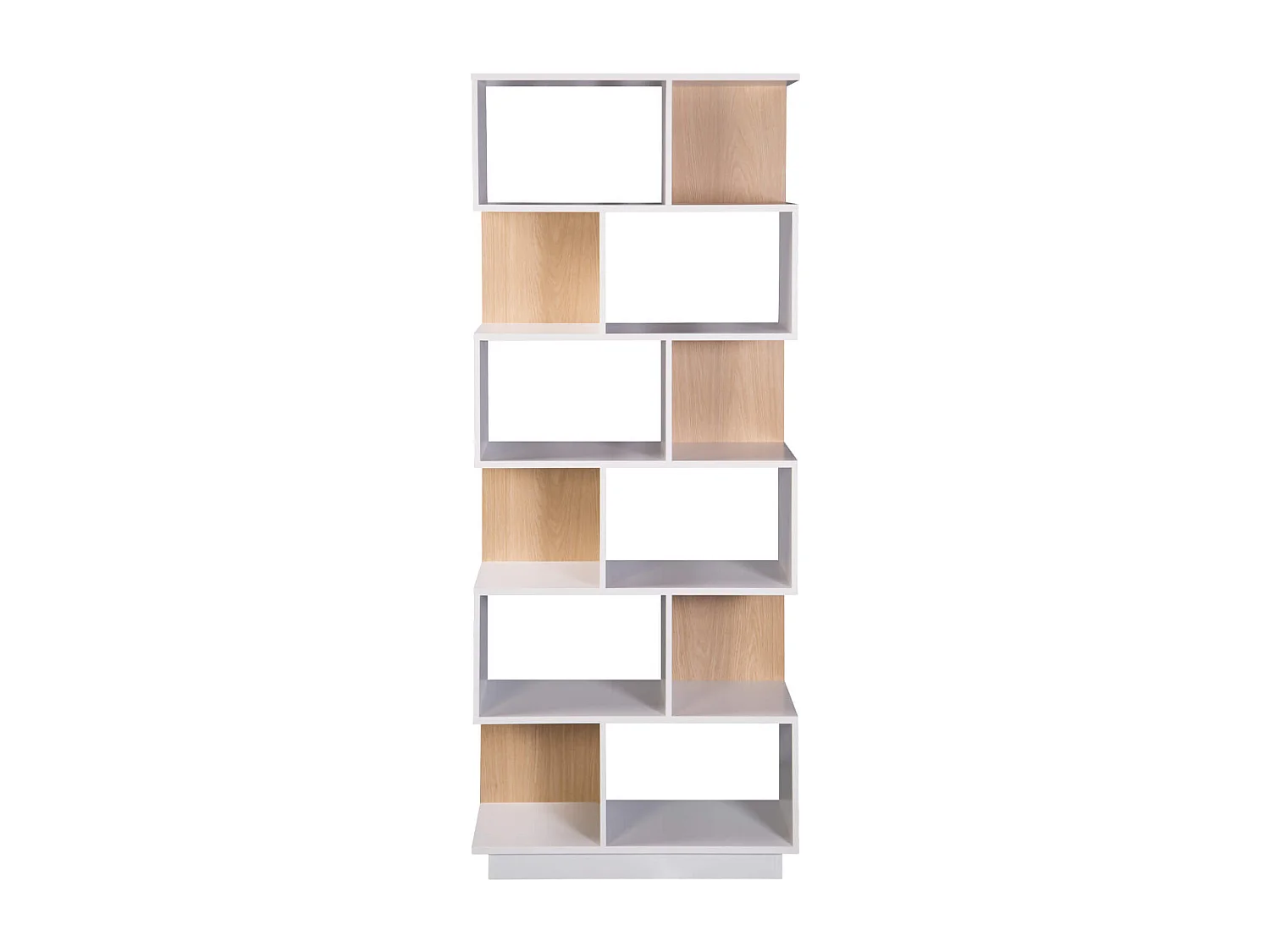 Estantería Rebecca Mobili Silene 180x70x29,5 Aglomerado Blanco Marrón Claro Moderno