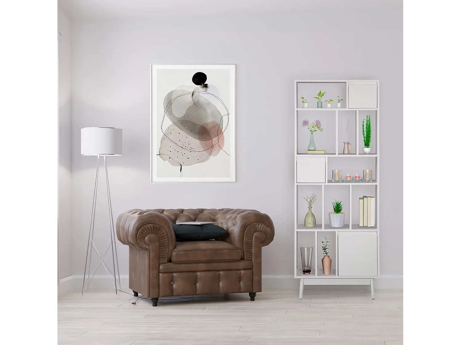 Bibliothèque Mawar 187x70x29,5 Aggloméré Bois Blanc Moderne