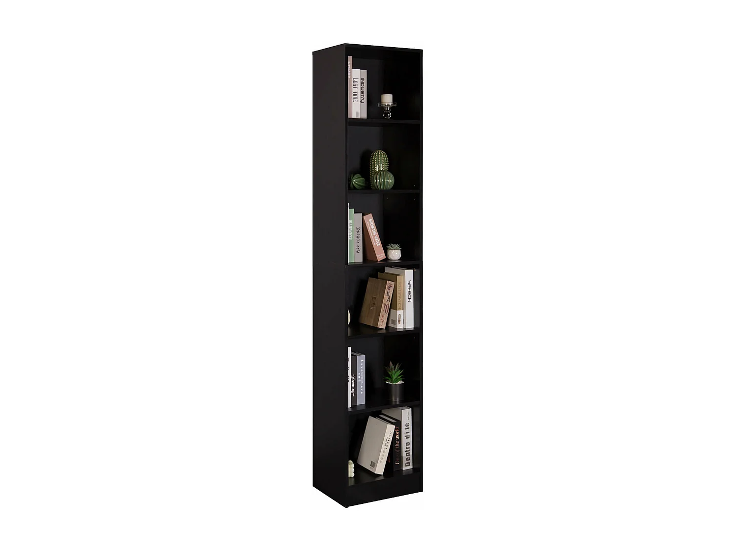 Libreria Rebecca Mobili Suyuk 200x40x29,5 Truciolato Nero Moderno