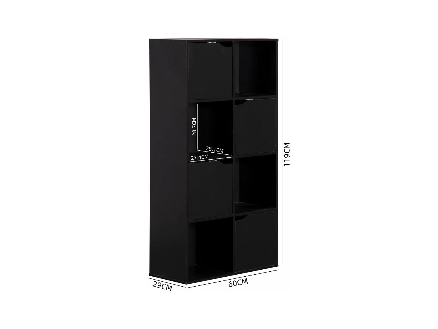 Libreria Rebecca Mobili Rofia 119x60x29 Truciolato Nero Moderno