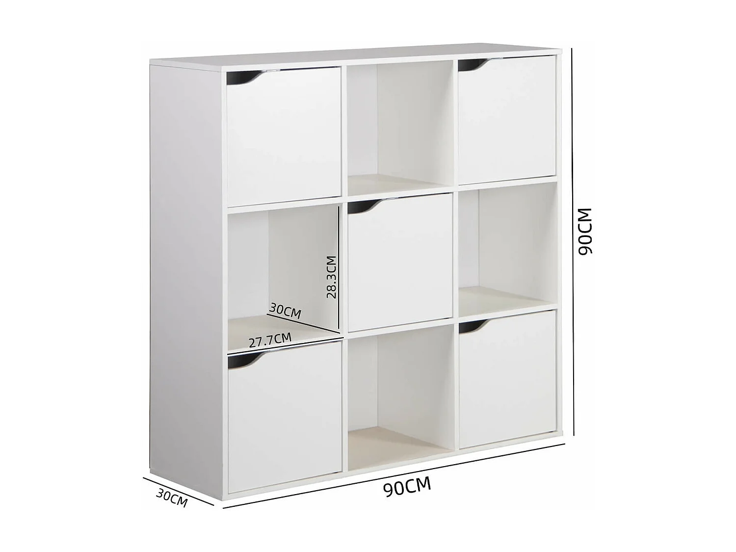 Libreria Rebecca Mobili Vesparia 90x90x30 Truciolato Bianco Moderno