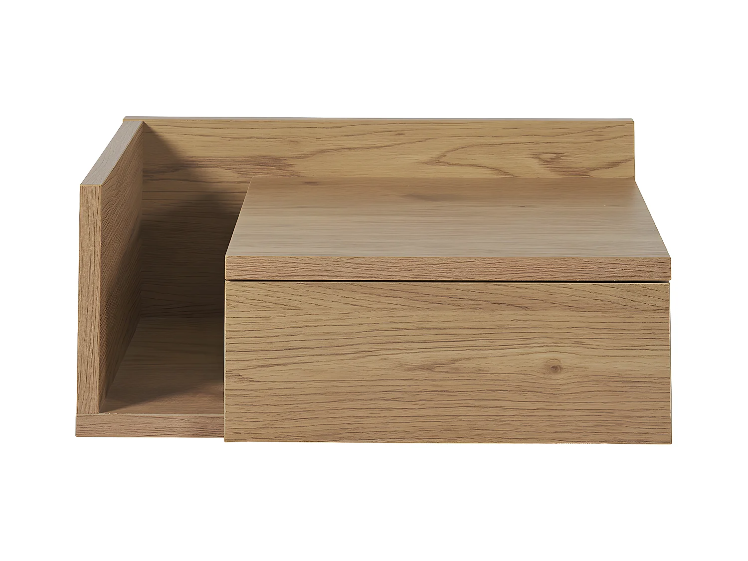 Set de 2 mesillas de noche de pared con acabado roble claro con cajón NASTY