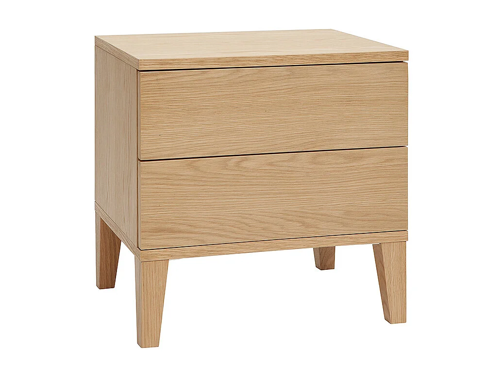 Tables de chevet avec rangements 2 tiroirs scandinave bois clair chêne (lot de 2) FREDDY