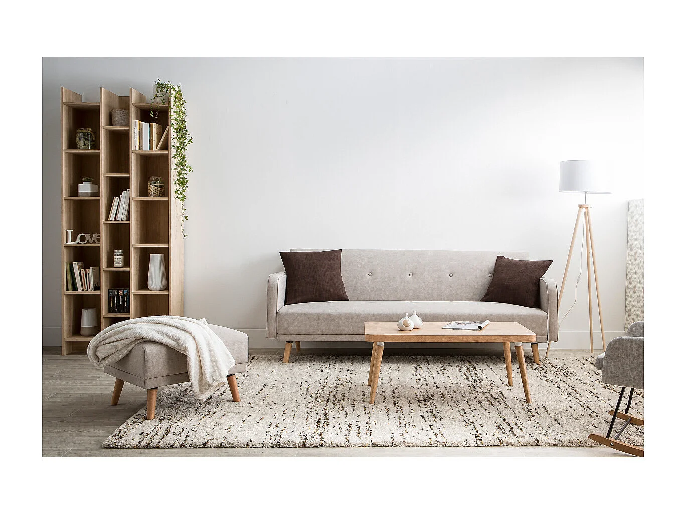 Pouf / poggiapiedi tessuto blu ULLA