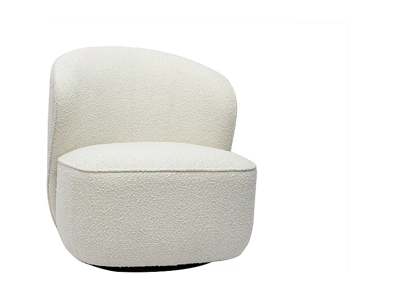 Sillón moderno giratorio de borreguillo blanco AMBER