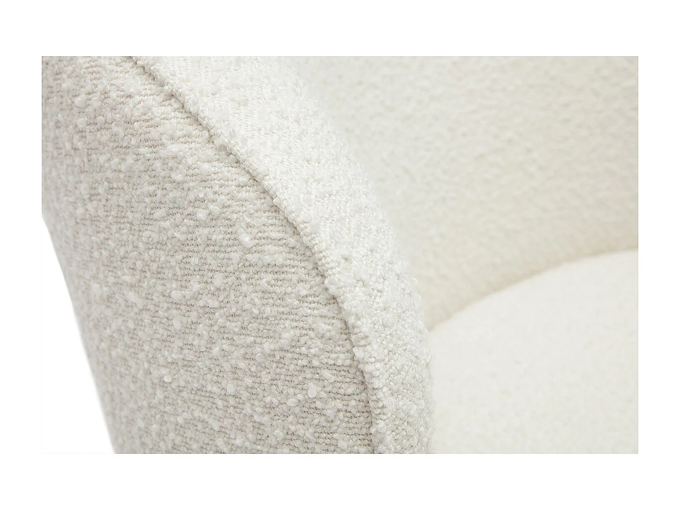 Sillón moderno giratorio de borreguillo blanco AMBER