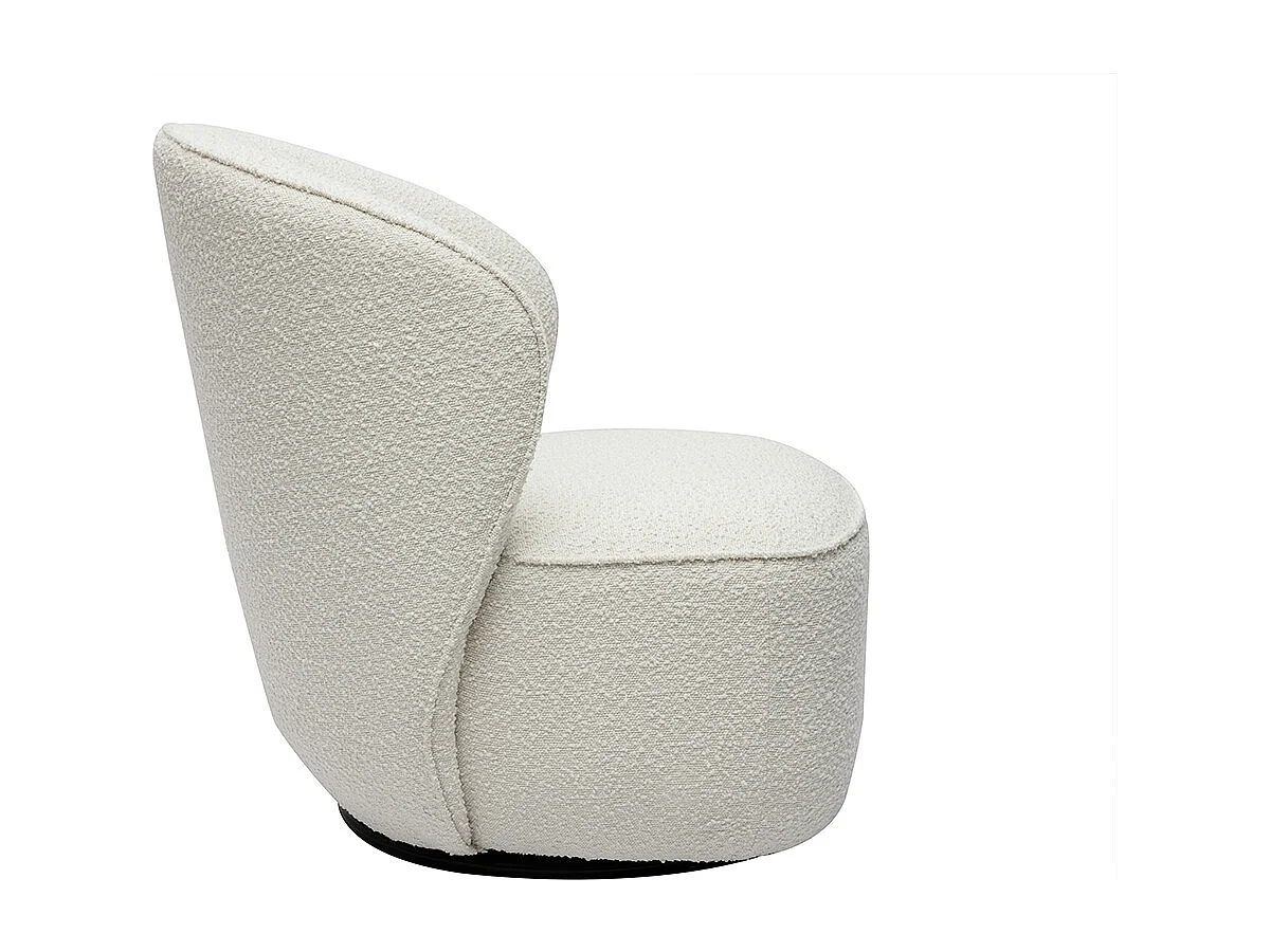 Sillón moderno giratorio de borreguillo blanco AMBER