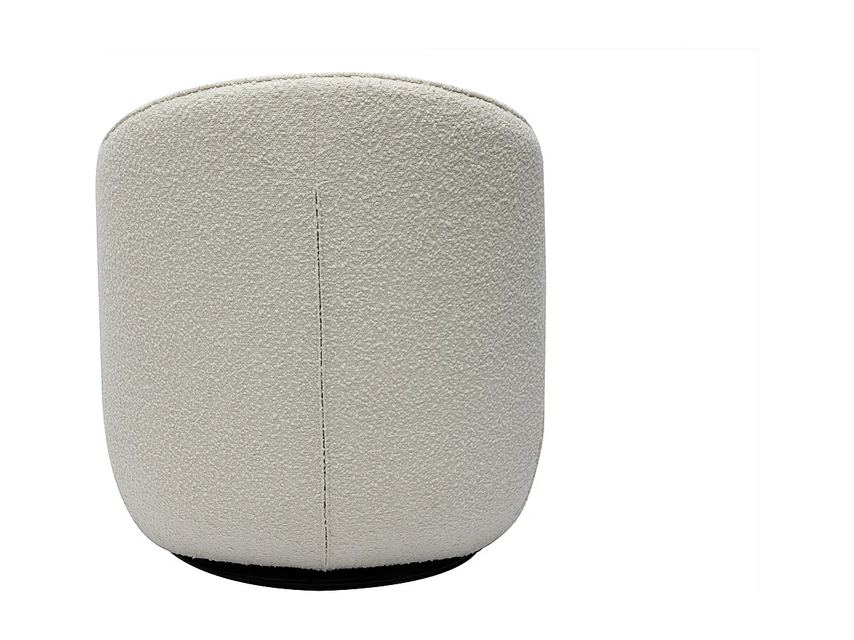 Sillón moderno giratorio de borreguillo blanco AMBER