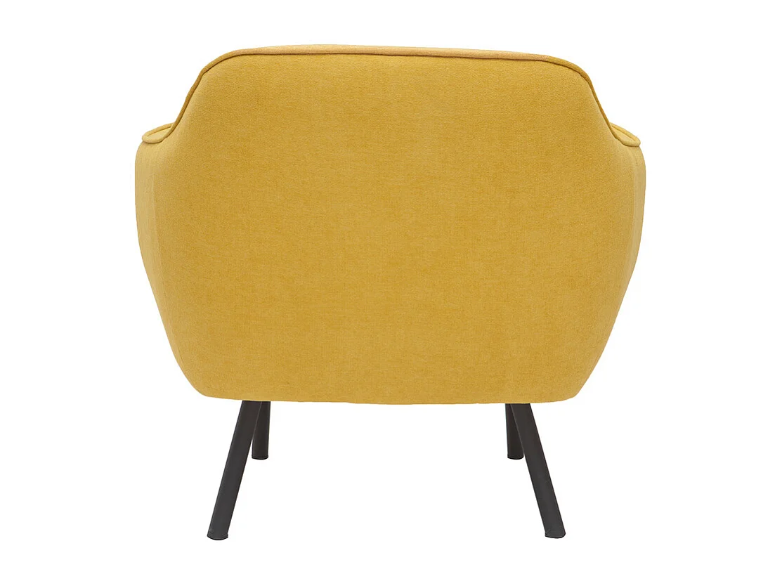 Sillón en tejido efecto terciopelo amarillo mostaza LAURENS