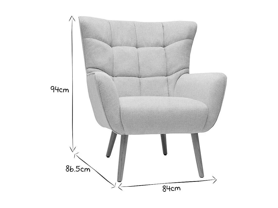 Fauteuil scandinave tissu effet velours texturé vert foncé et bois clair AVERY