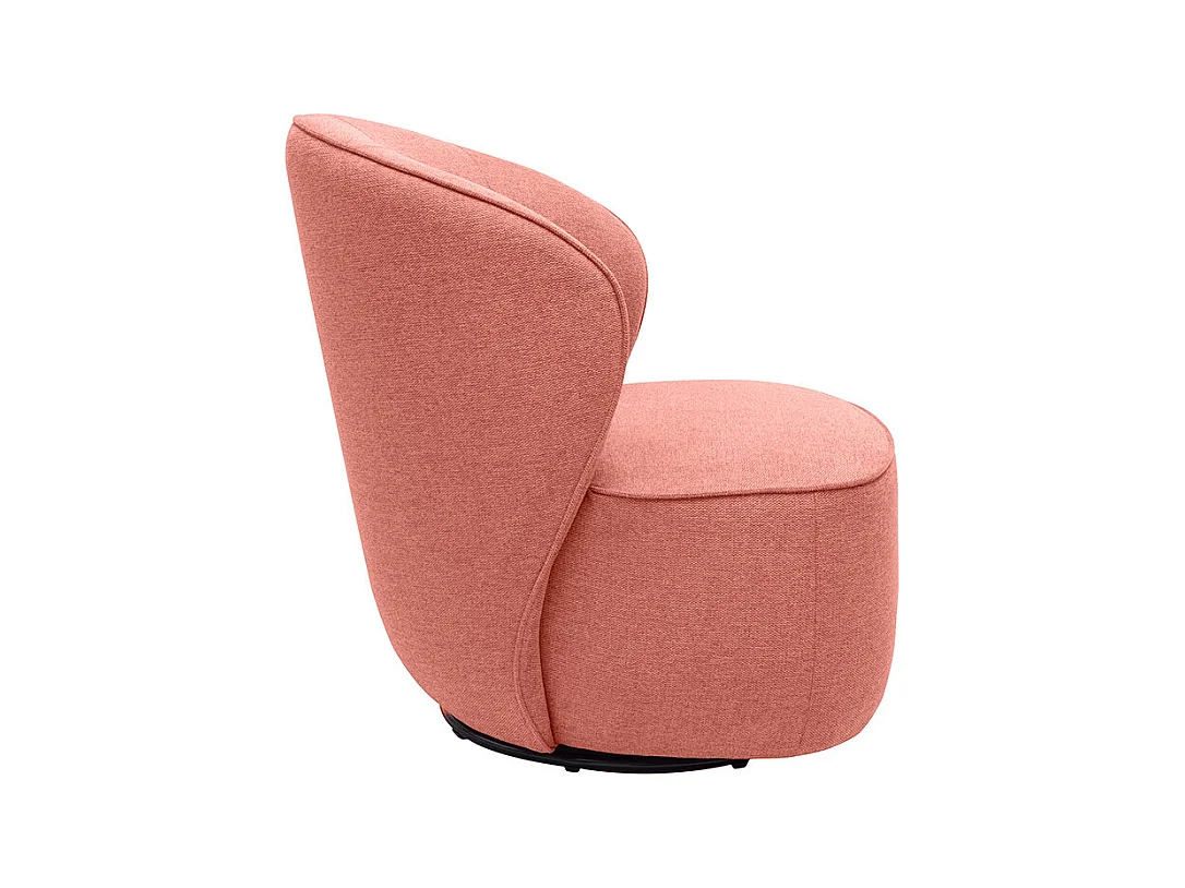 Fauteuil design pivotant en tissu effet velours texturé terracotta AMBER