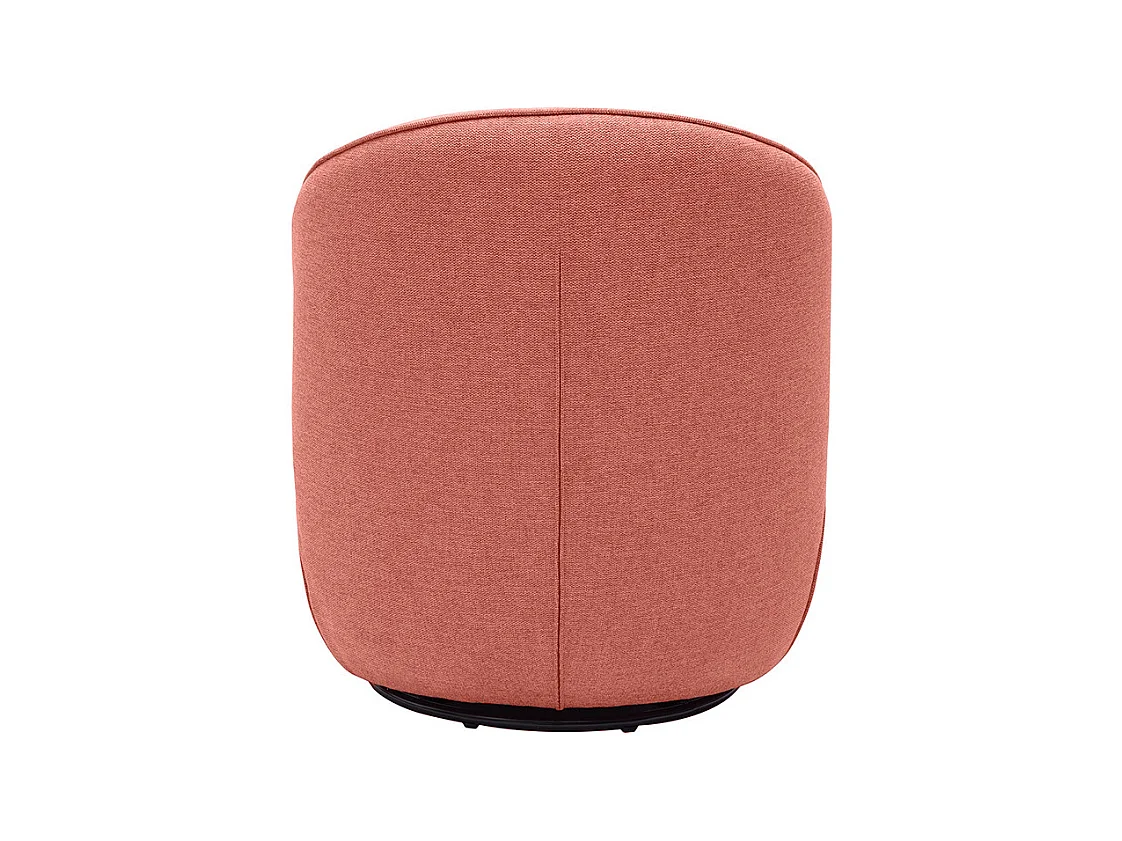 Fauteuil design pivotant en tissu effet velours texturé terracotta AMBER