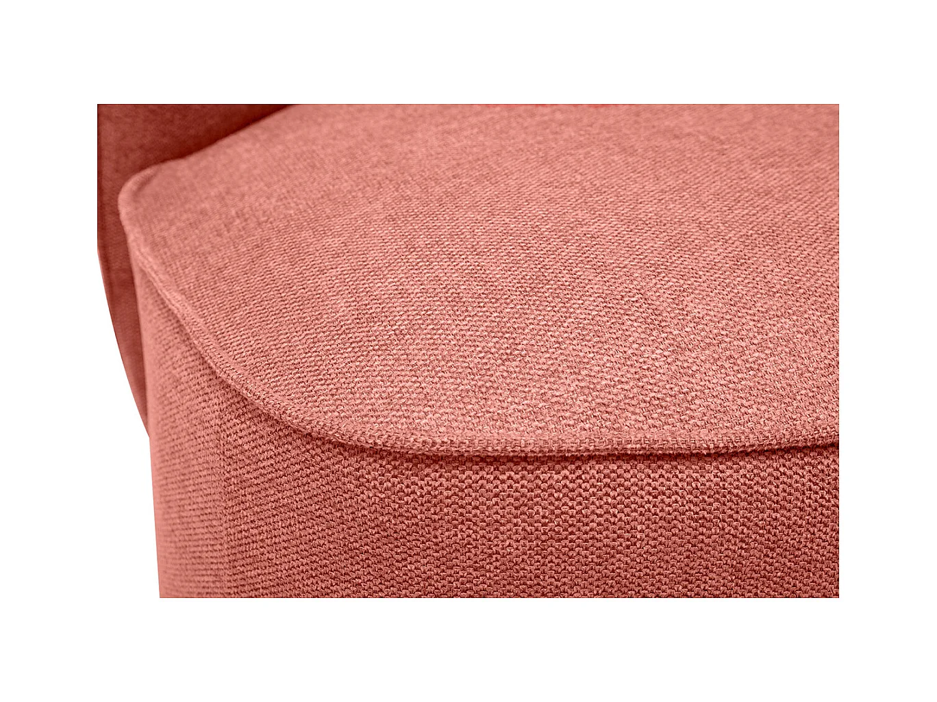 Fauteuil design pivotant en tissu effet velours texturé terracotta AMBER
