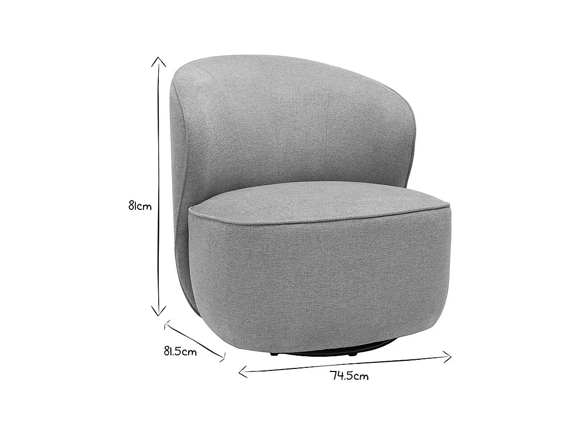 Fauteuil design pivotant en tissu effet velours texturé terracotta AMBER