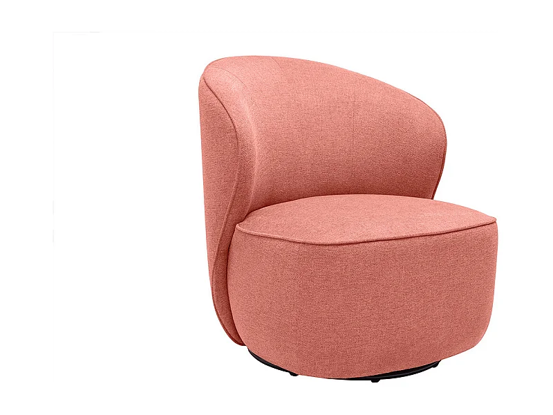 Fauteuil design pivotant en tissu effet velours texturé terracotta AMBER