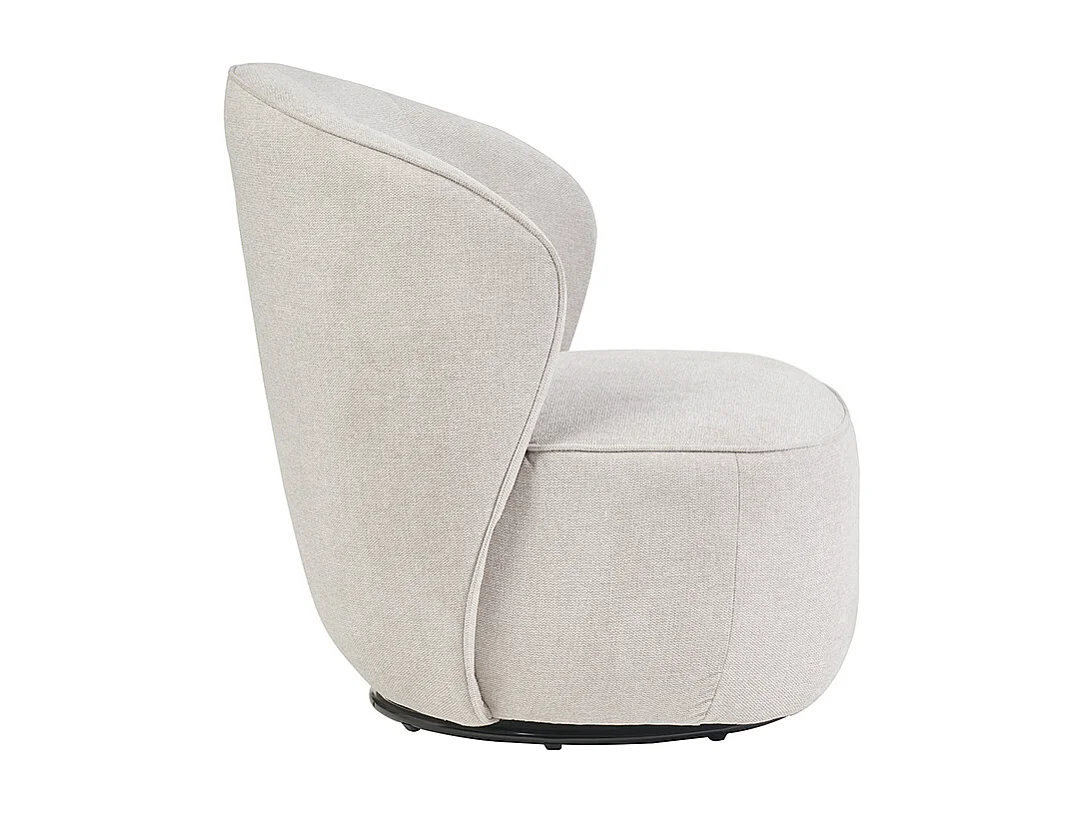 Sillón moderno giratorio de tejido efecto aterciopelado texturizado beige AMBER