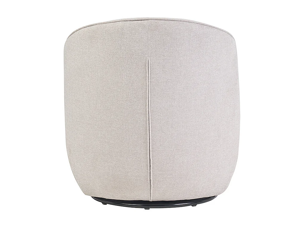 Sillón moderno giratorio de tejido efecto aterciopelado texturizado beige AMBER