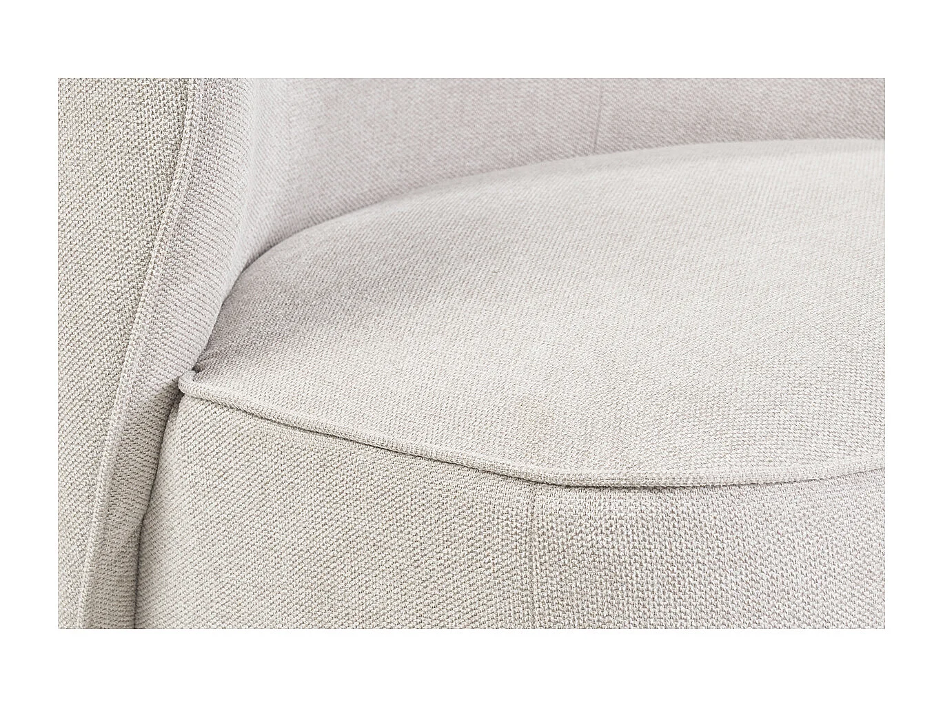 Sillón moderno giratorio de tejido efecto aterciopelado texturizado beige AMBER