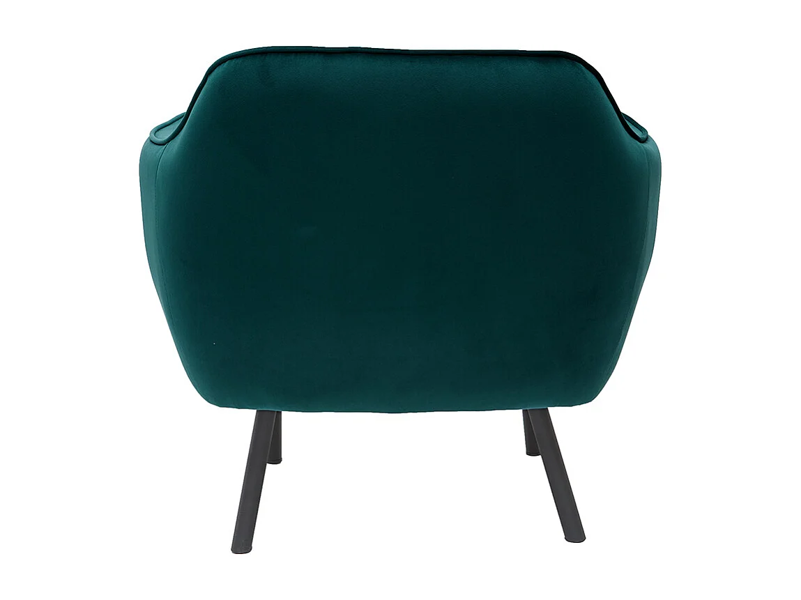 Sillón en tejido efecto terciopelo azul petróleo LAURENS