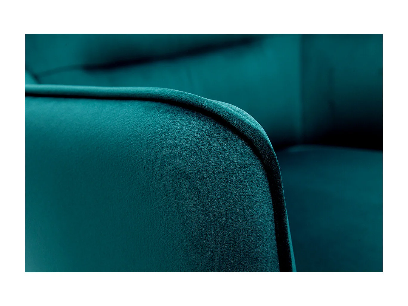 Sillón en tejido efecto terciopelo azul petróleo LAURENS