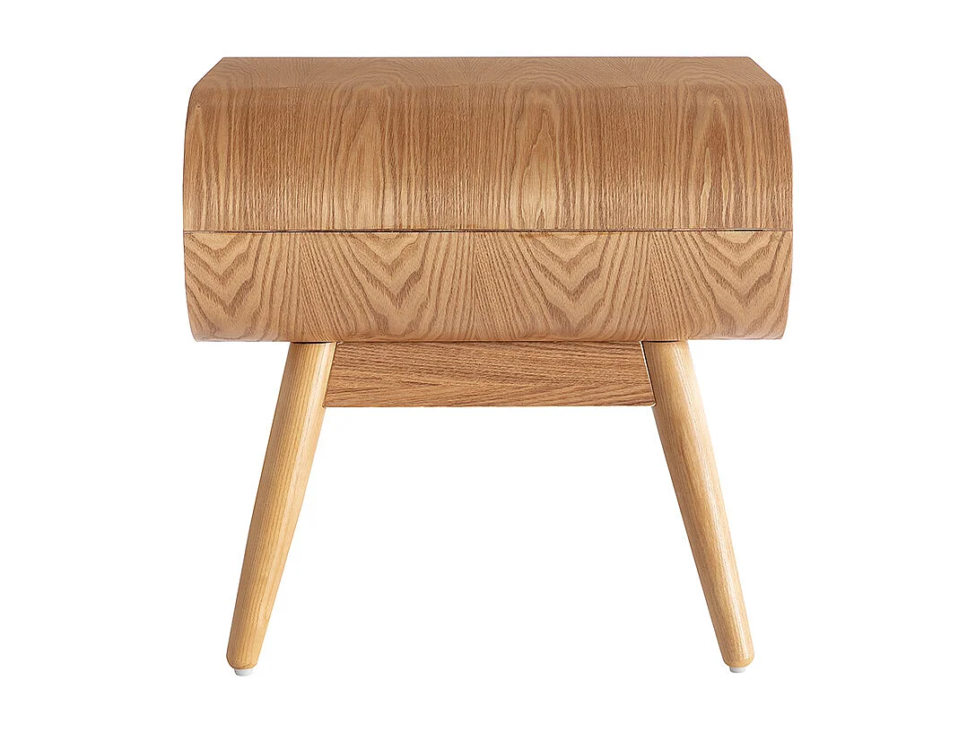 Table de chevet avec tiroir vintage bois clair (lot de 2) BJORG