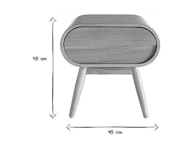 Table de chevet avec tiroir vintage bois clair (lot de 2) BJORG