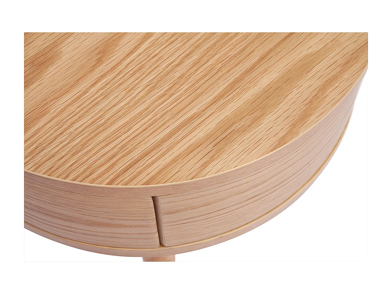 Set de 2 mesillas de noche redondas de madera clara con cajón JUDITH