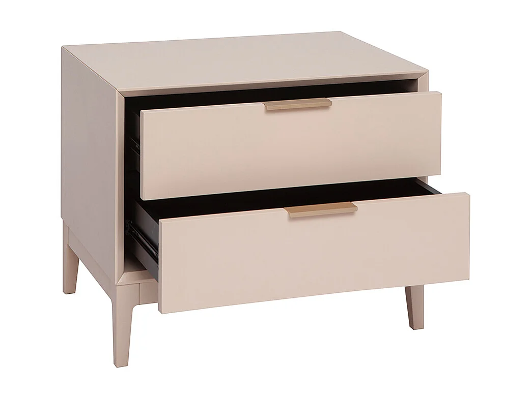 Tables de chevet rose et métal doré avec rangements (lot de 2) GIANA