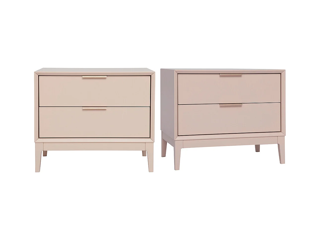 Tables de chevet rose et métal doré avec rangements (lot de 2) GIANA