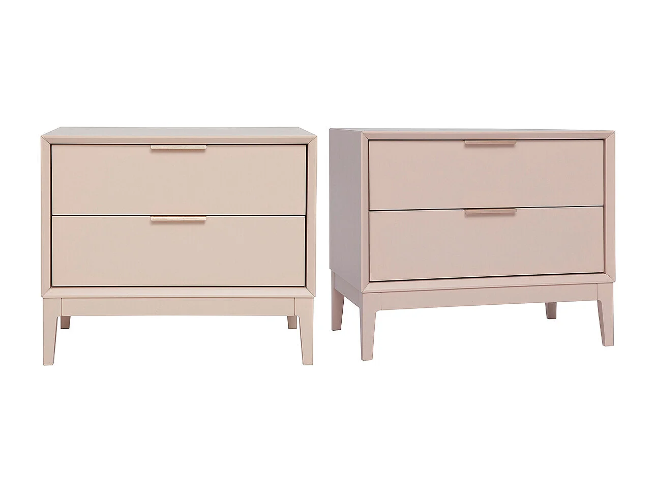 Tables de chevet rose et métal doré avec rangements (lot de 2) GIANA