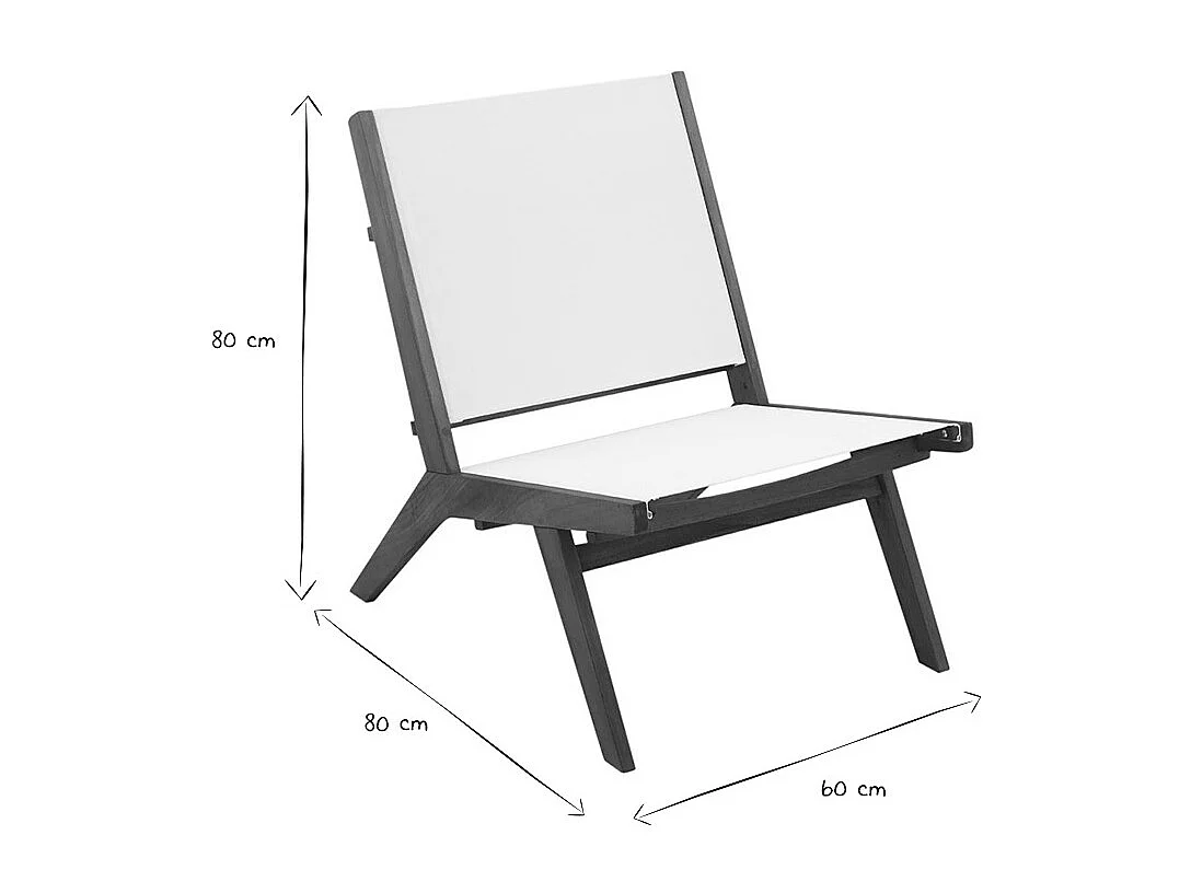 Lounge-Gartensessel aus Massivholz MALIBU