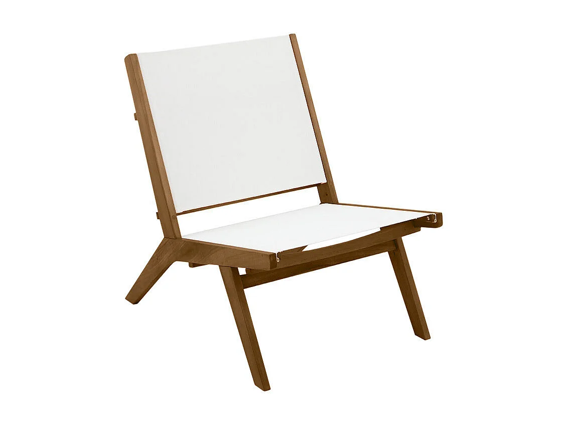 Fauteuil lounge de jardin en bois massif MALIBU