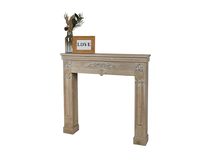 Manteau de cheminée décorative coloris chêne vieilli - dimensions 107x17xH100cm