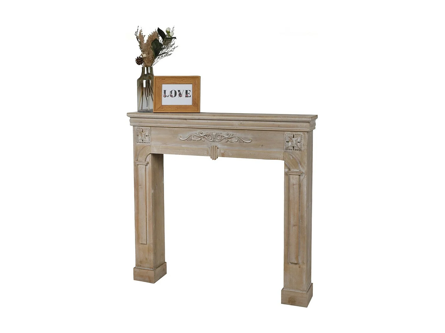 Manteau de cheminée décorative coloris chêne vieilli - dimensions 107x17xH100cm