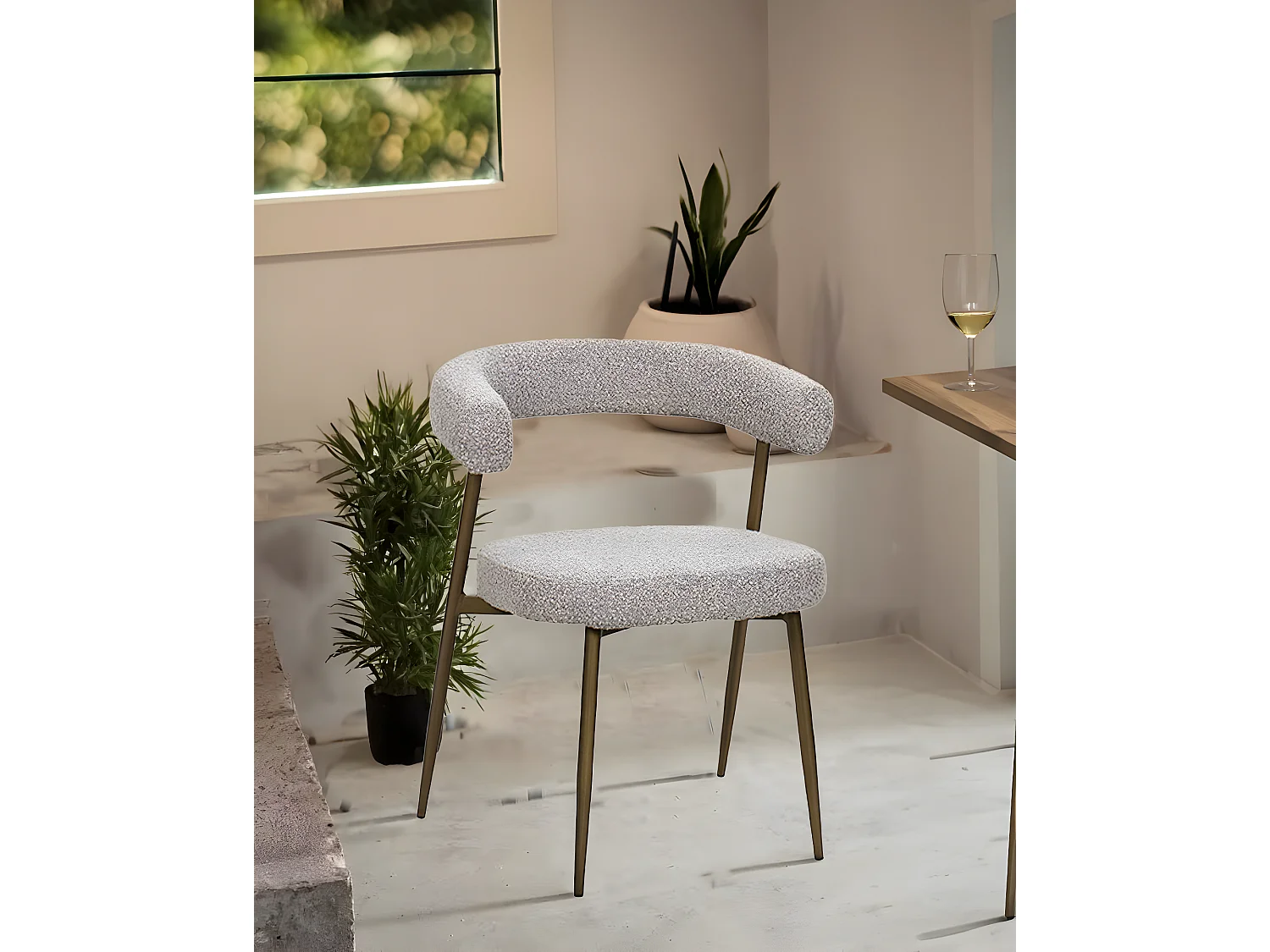 Lot de 4 chaises Agda - Lot de 4 chaises Agda en tissu et pieds métal