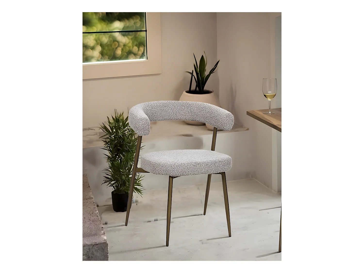 Lot de 4 chaises Agda - Lot de 4 chaises Agda en tissu et pieds métal