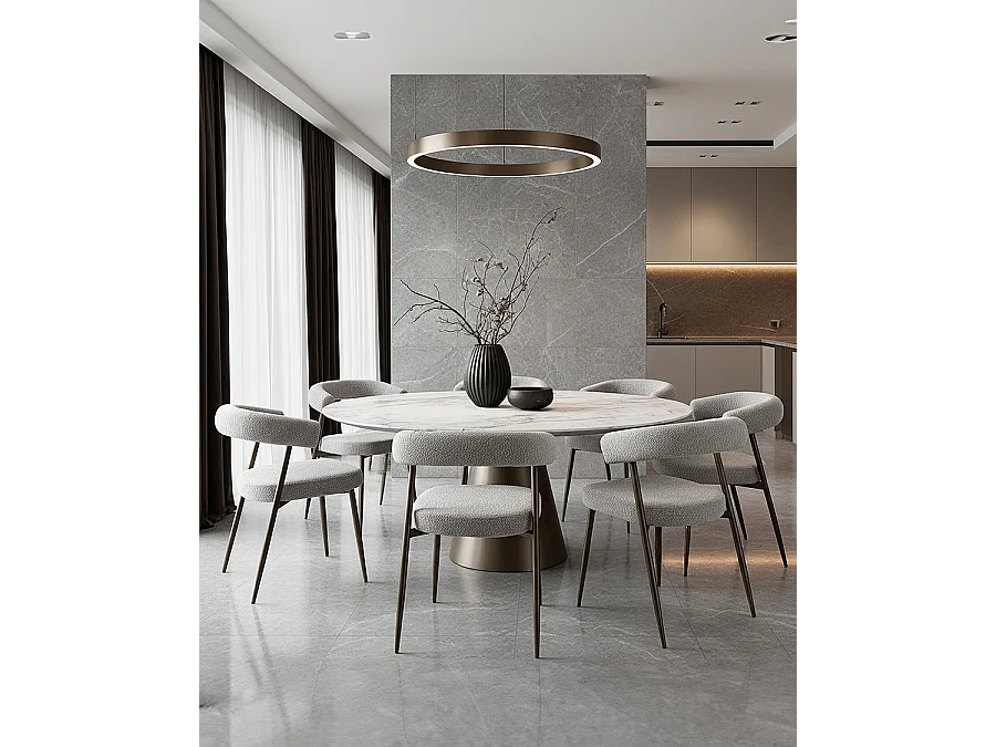 Lot de 4 chaises Agda - Lot de 4 chaises Agda en tissu et pieds métal