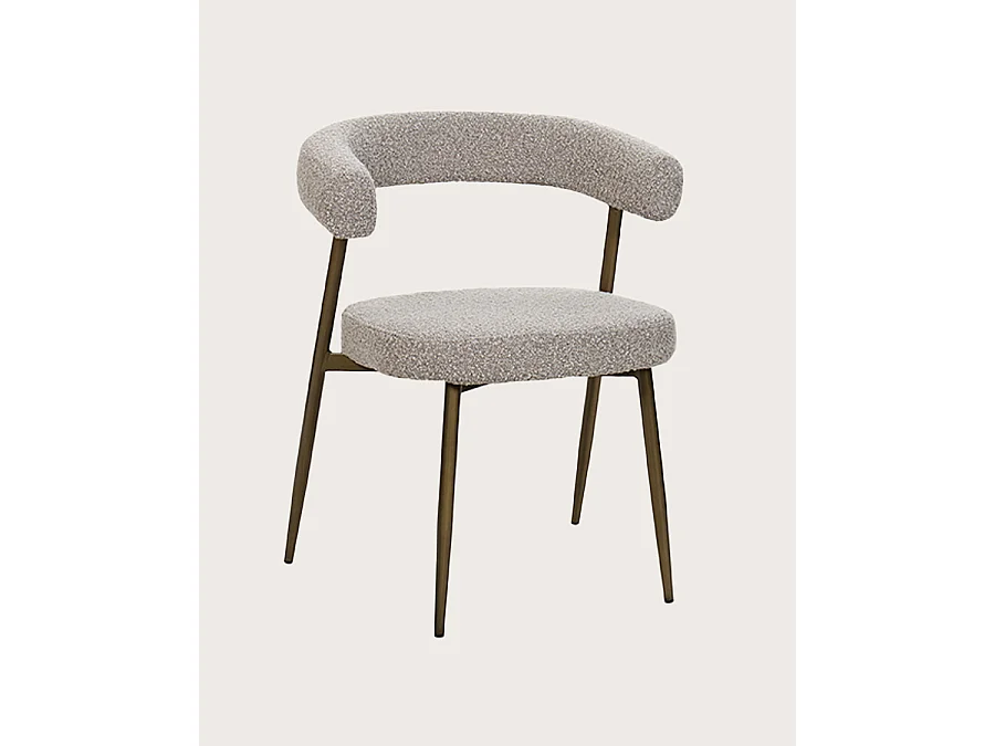 Agda - Set di 2 sedie Agda in tessuto con gambe in metallo